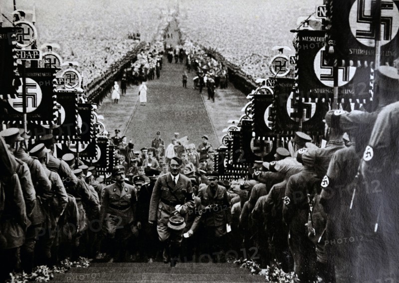 Adolf Hitler receiving the adulation of a crowd in Buckeberg 1935