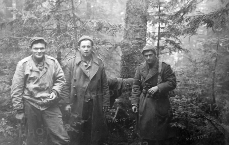 French infantry soldiers in the forest of Vosges 1944