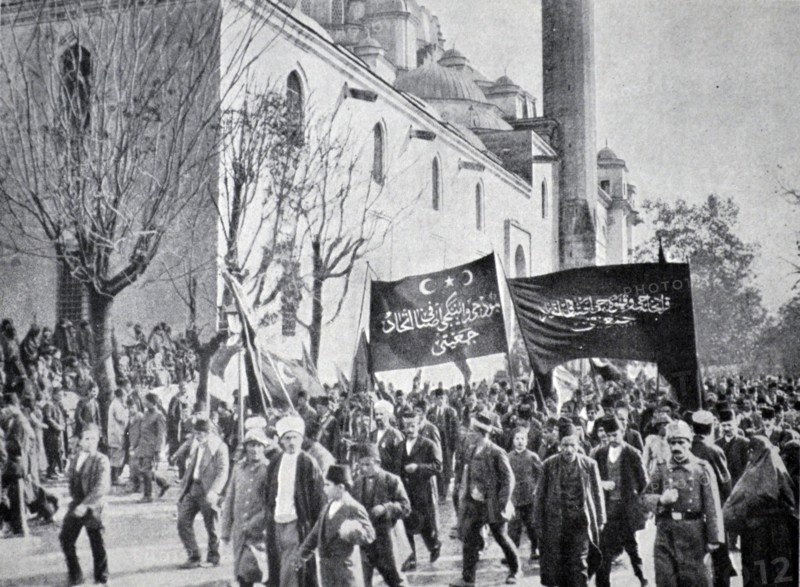 Proclamation of War, WWI, 1914, Constantinople, Turkey.