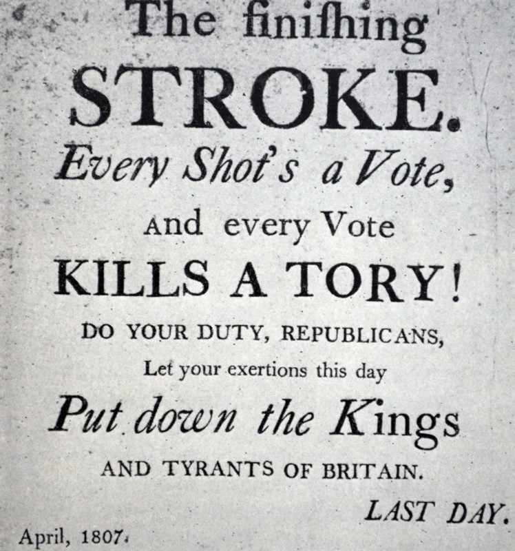 Election poster of 1807 published in the USA