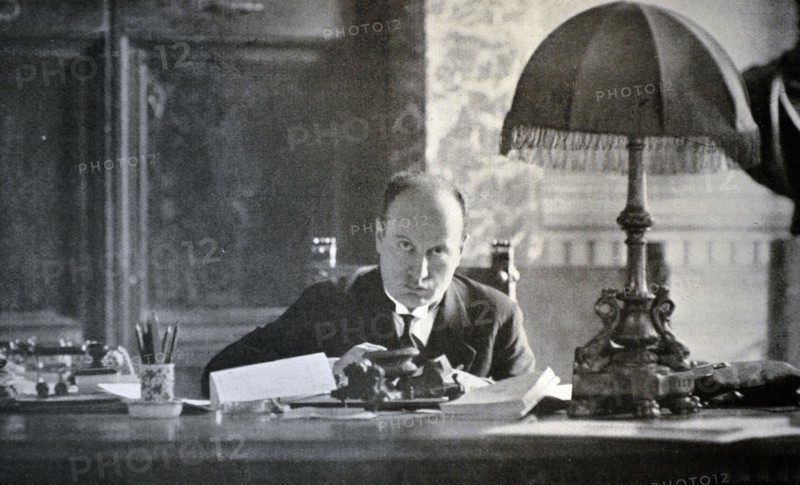 Rome - Mussolini in his study at Palazzo Chigi