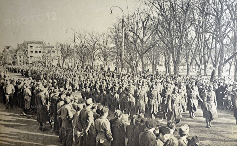 French citizens celebrating the liberation of Colmar 1945