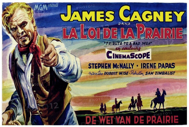 James Cagney in the 1956 film 'La Loi De La Prairie' (Tribute to a Bad Man).