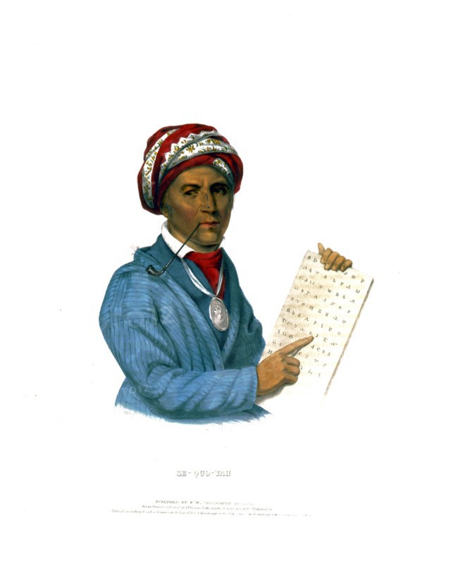 Portrait of Se-Quo-Yah by John Bowen