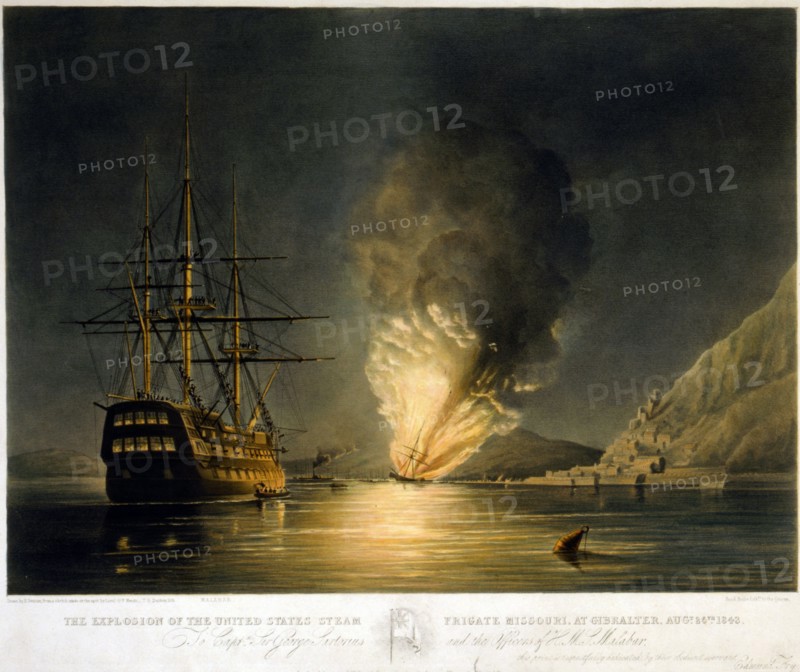 The explosion of the United States Steam Frigate Missouri