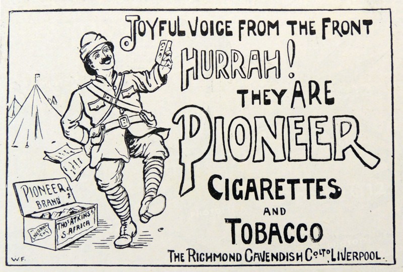 Advertisment for Pioneer Cigarettes