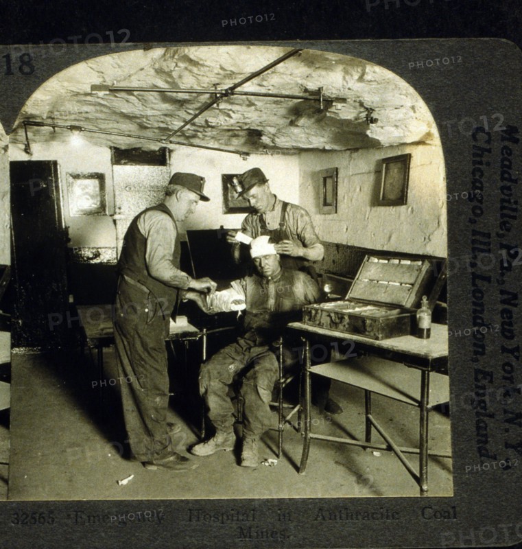 Emergency hospital in the anthracite coal mines