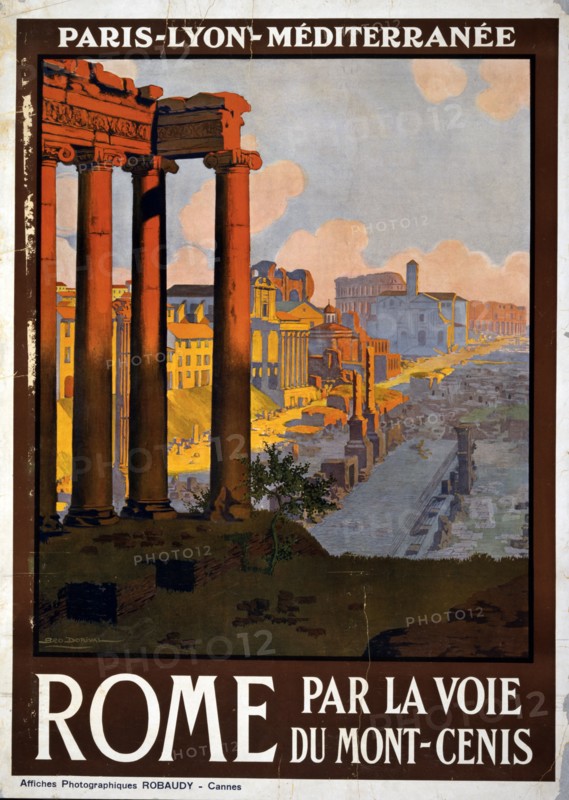 Poster showing the Roman Forum at dawn.