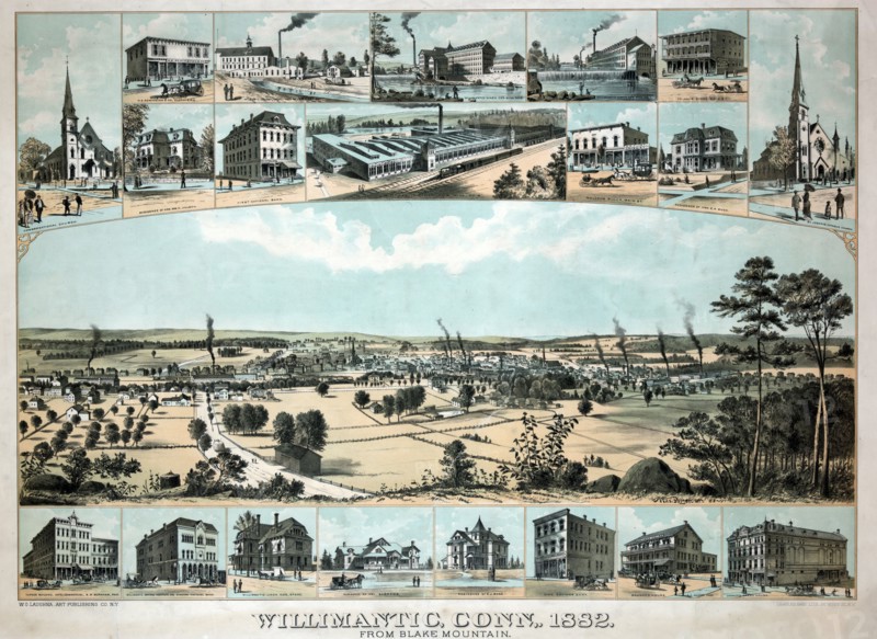 Bird's-eye view of Willimantic