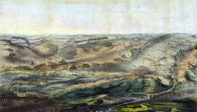 Bird's-eye view of Gettysburg battlefield
