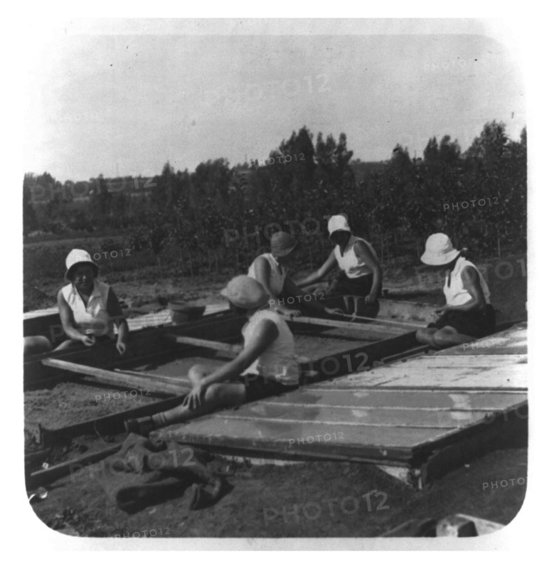 Jewish girls working among glass frames