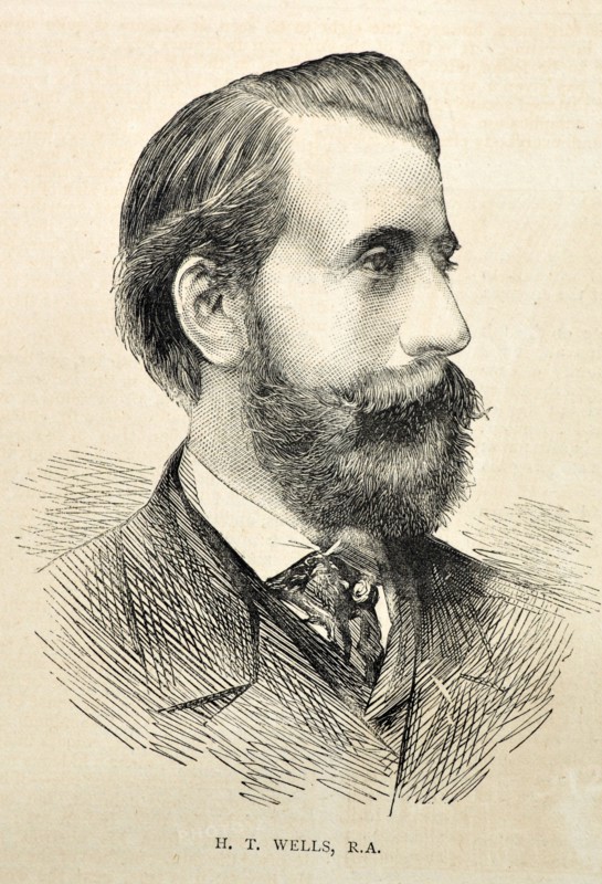 Steel engraving of the artist H. T .Wells , RA