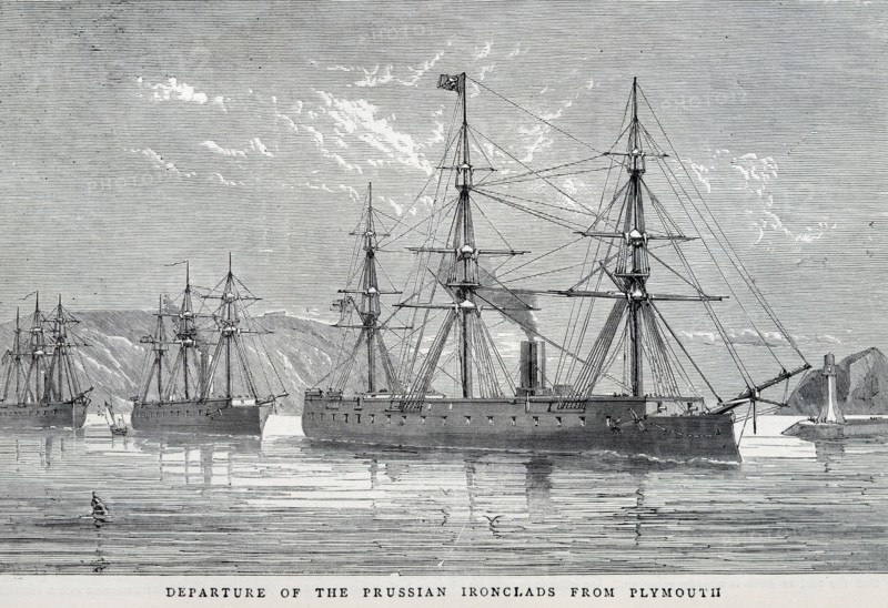 Departure of the Prussian Ironclads from Plymouth