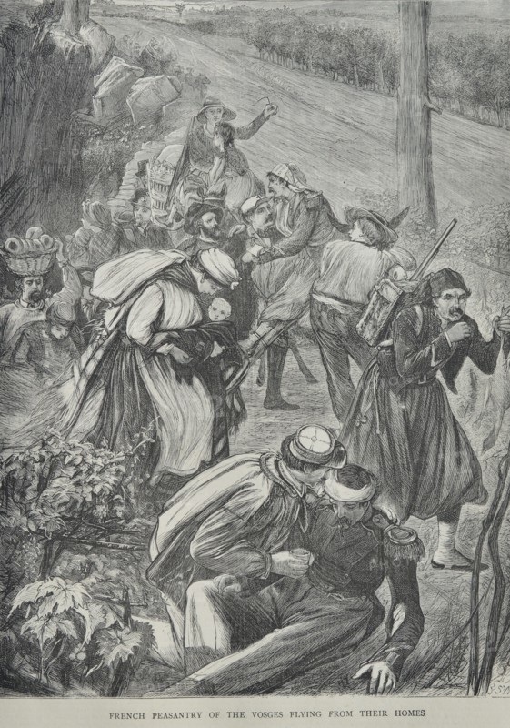 French Peasantry of the Vosges Fleeing From Their Homes