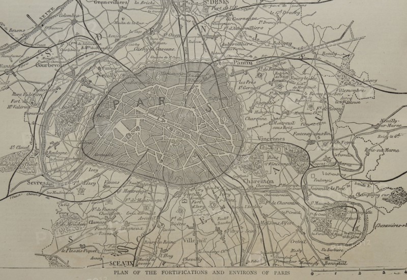 Plan of the Fortifications and Environs of Paris