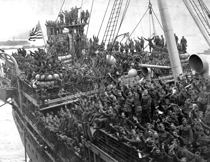 Photograph of American Soldiers Returning from War