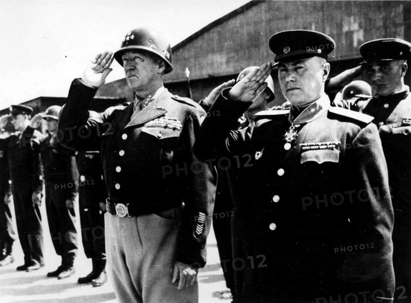 Photograph of General Patton and Marshal Vasilevsky