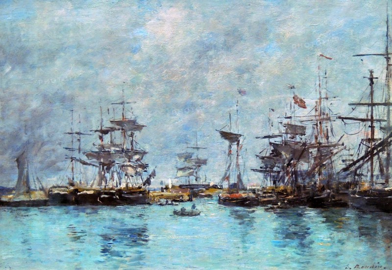 Harbour Scene by Eugene Boudin.