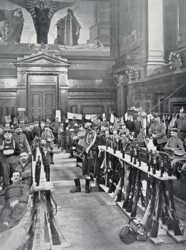 German soldiers occupy the Court of Appeals in Brusseles, Belgium, during WWI