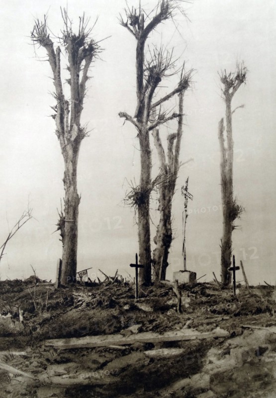Temporary war graves at a French battlefield of WWI