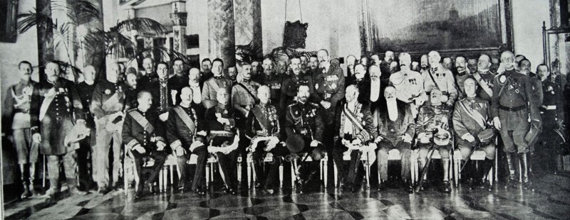 Tsar of Russia, Nicholas II holds a meeting with ambassadors