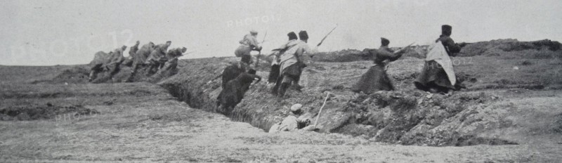 WWI: Russian infantry on the attack 1914