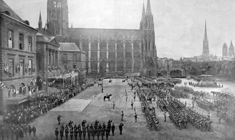 Rouen, France, august 21st 1919 a commemoration of the war dead is held