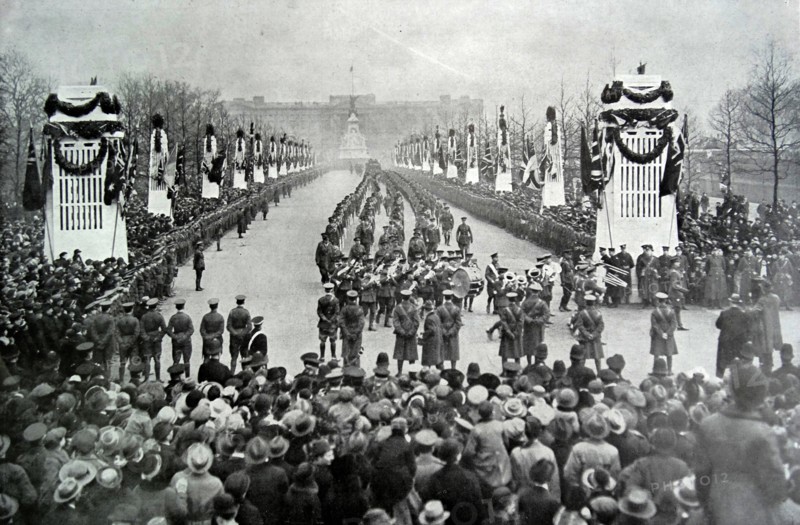 Victory parade 22nd March 1919 London to celebrate the end of WWI