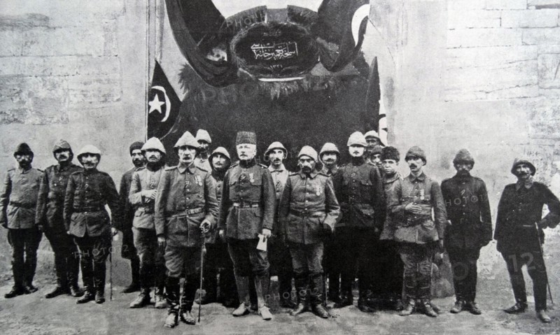 Ahmed Djemal Pasha outside the German Krupp's armaments factory in Istanbul