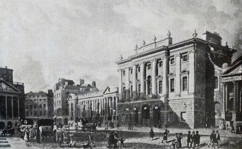 Bank of England and Mansion House in the city of London