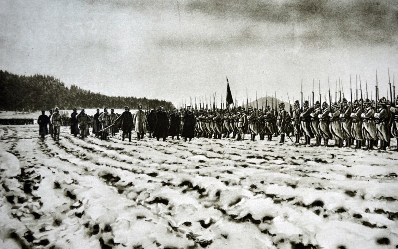 General Joffre reviews French troops in Lorraine 1917 WWI