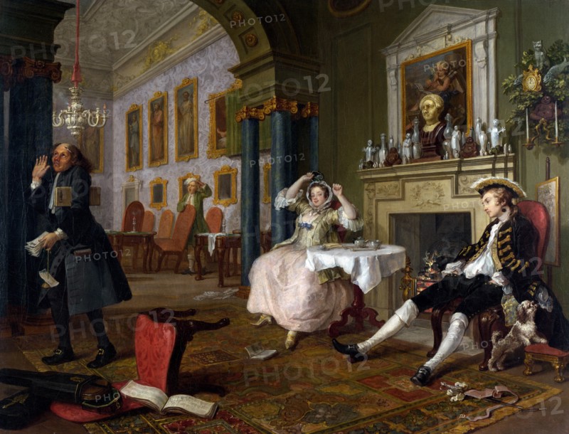 William Hogarth 'Marriage A la Mode';    The Tête à Tête.