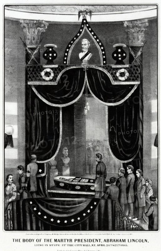 The body of Abraham Lincoln lying in state