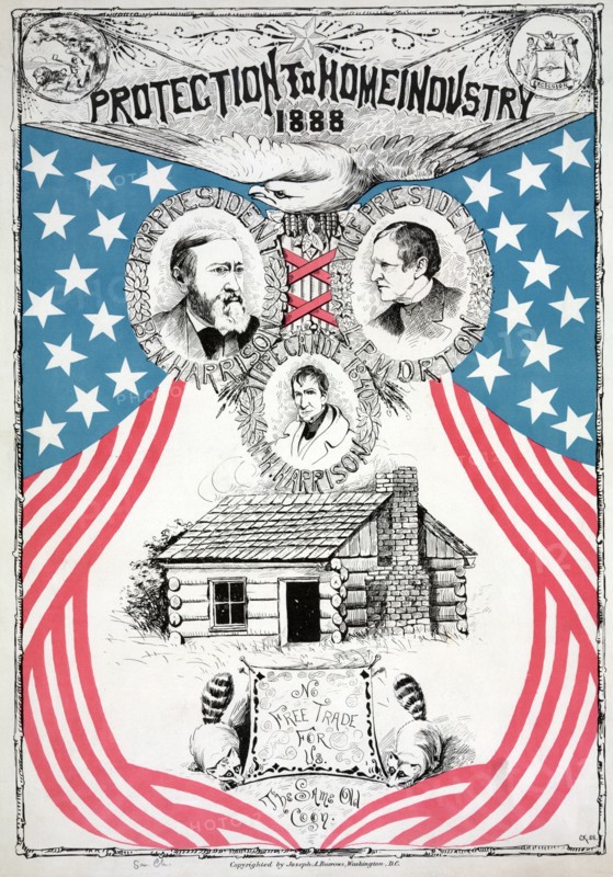 Campaign poster for the 1888 presidential election