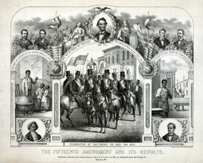 Print commemorating the Fifteenth Amendment