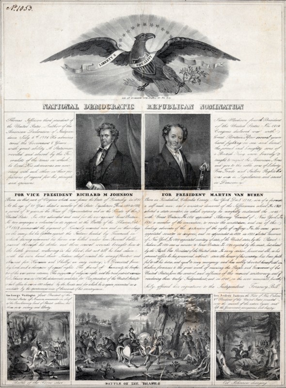 Campaign material for Van Buren and Johnson