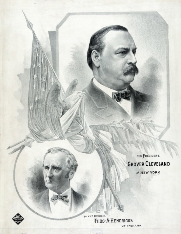 Campaign material for Cleveland and Hendricks