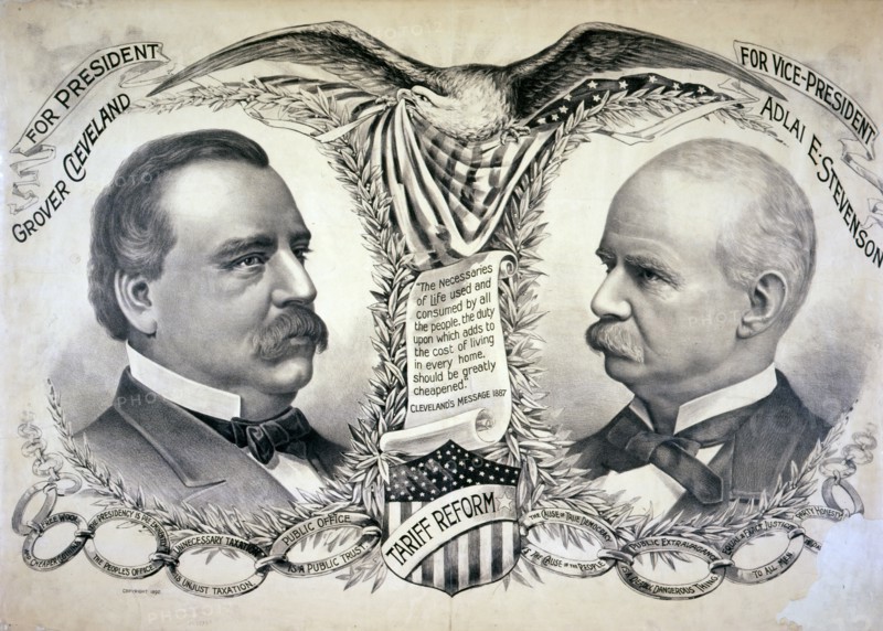 Campaign material for Cleveland and Stevenson