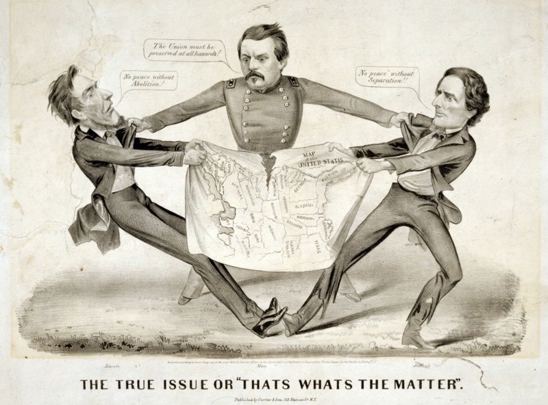 Pro-Democrat cartoon from 1860s