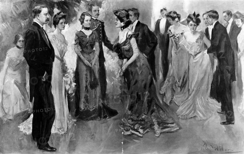 President and Mrs Theodore Roosevelt at a White House Reception