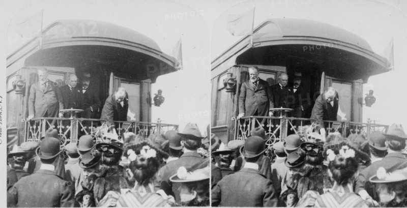 President McKinley shaking the hands of Secretarys