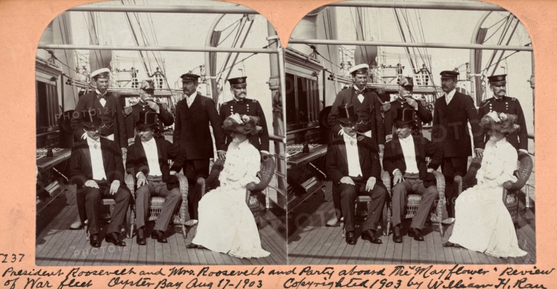 President and Mrs. Roosevelt aboard the Mayflower