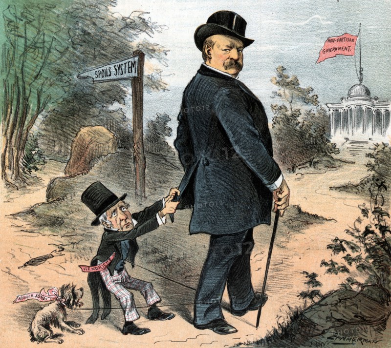 President Cleveland walking towards a building