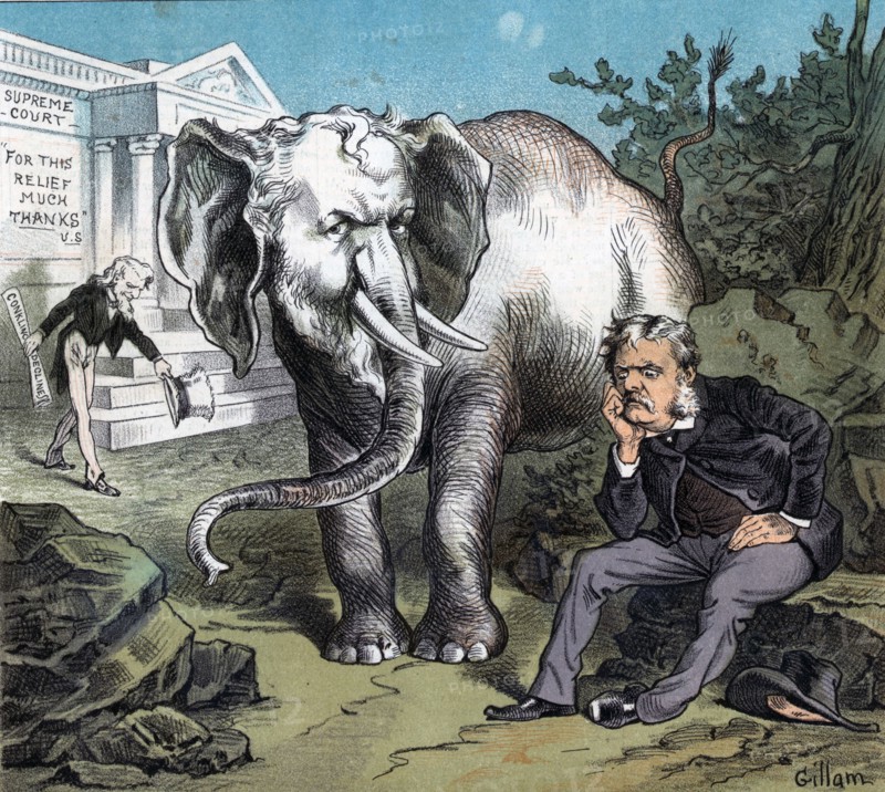 President Chester Arthur sitting with Roscoe Conkling