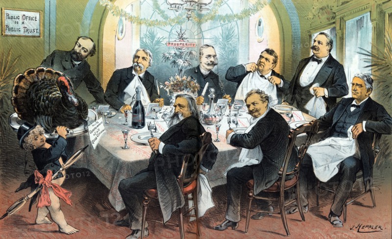 President Cleveland at a Thanksgiving table