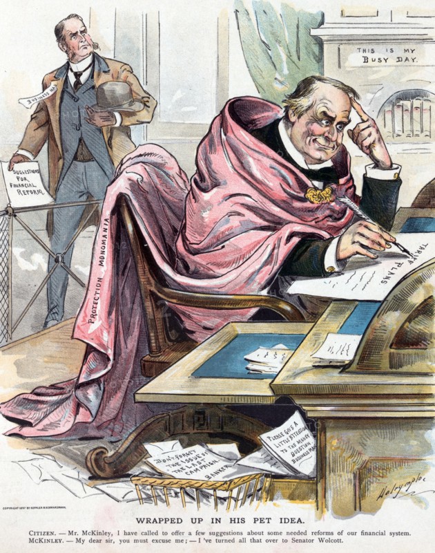 President McKinley dressed in a long cape