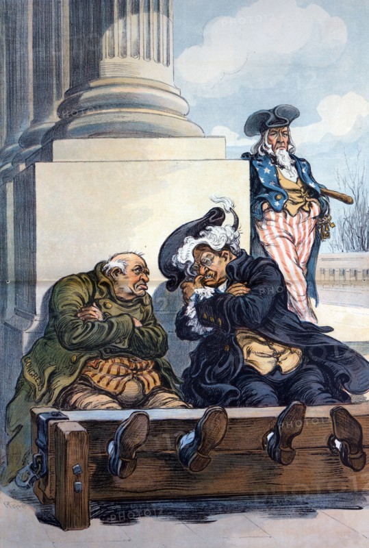 Theodore Roosevelt and 'Congress' glaring at each other