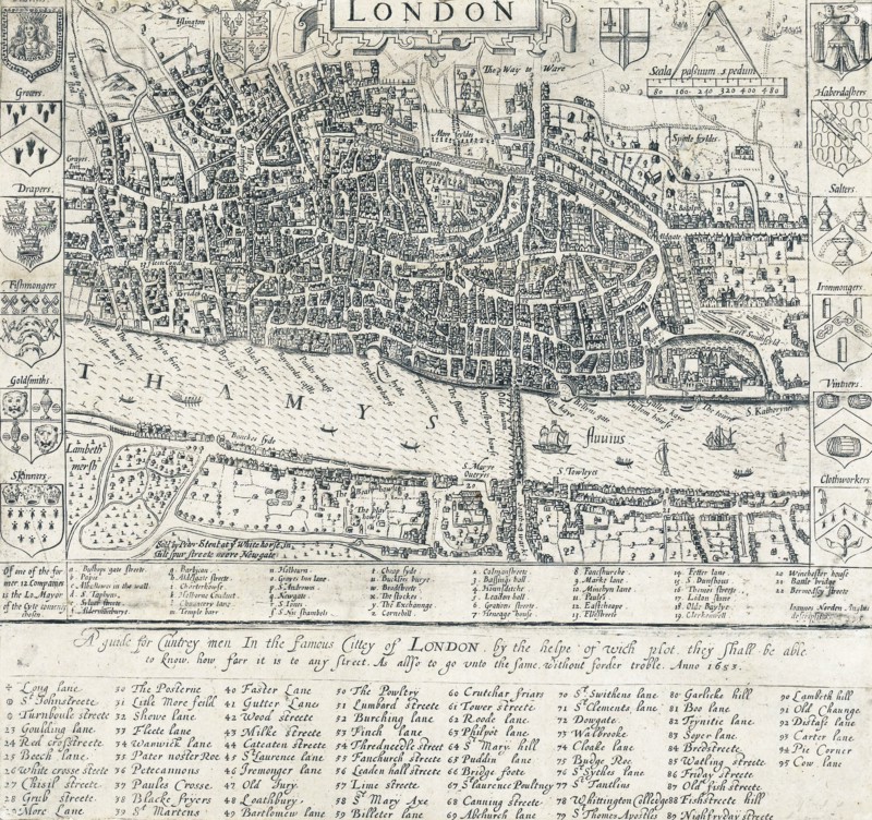 London Map 1593 by john Norden