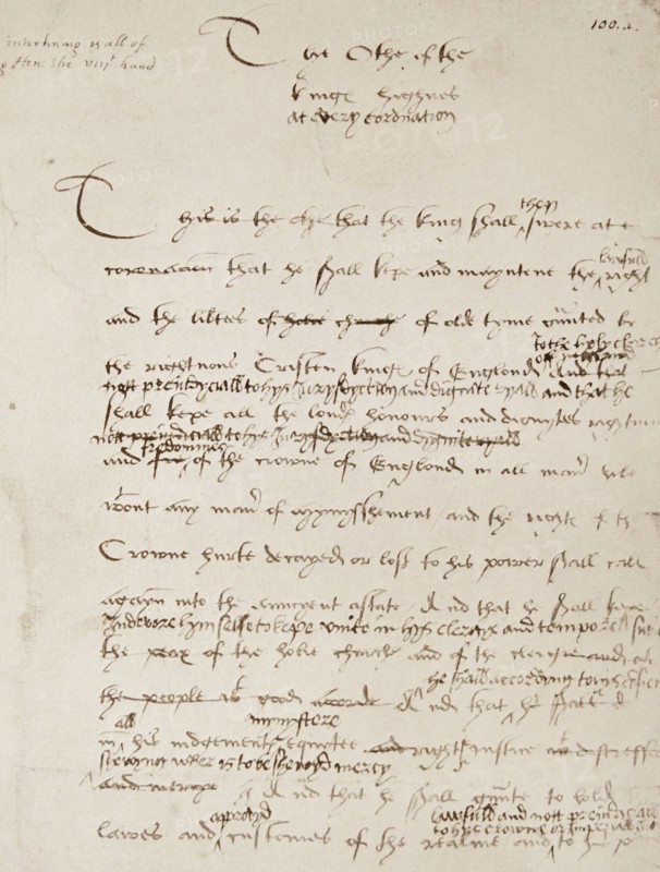 The coronation oath of England's King Henry VIII