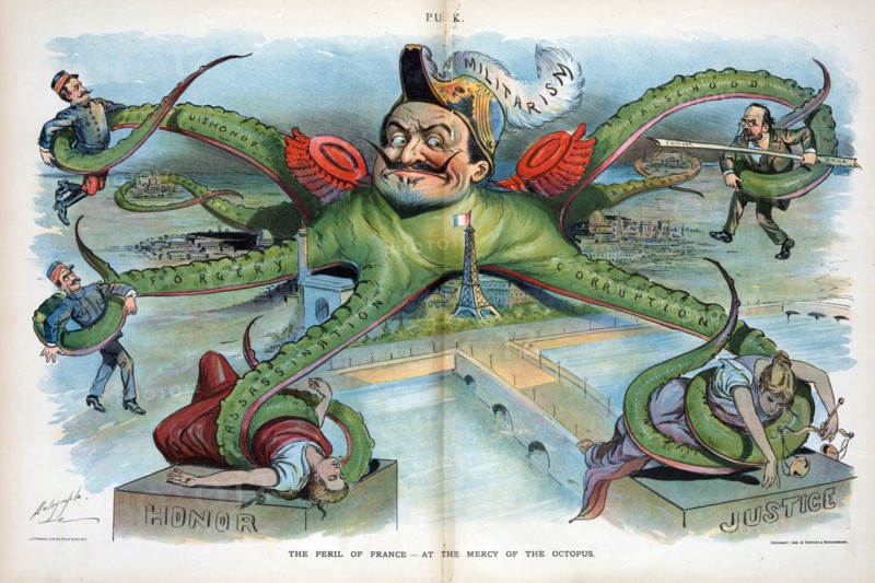 The peril of France - by Louis Dalrymple, based on the Dreyfus affair